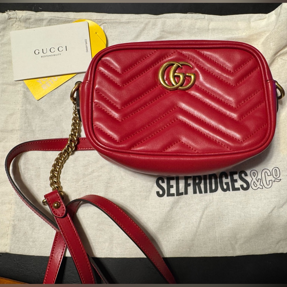 Gucci Red Quilted Leather Crossbody Bag
